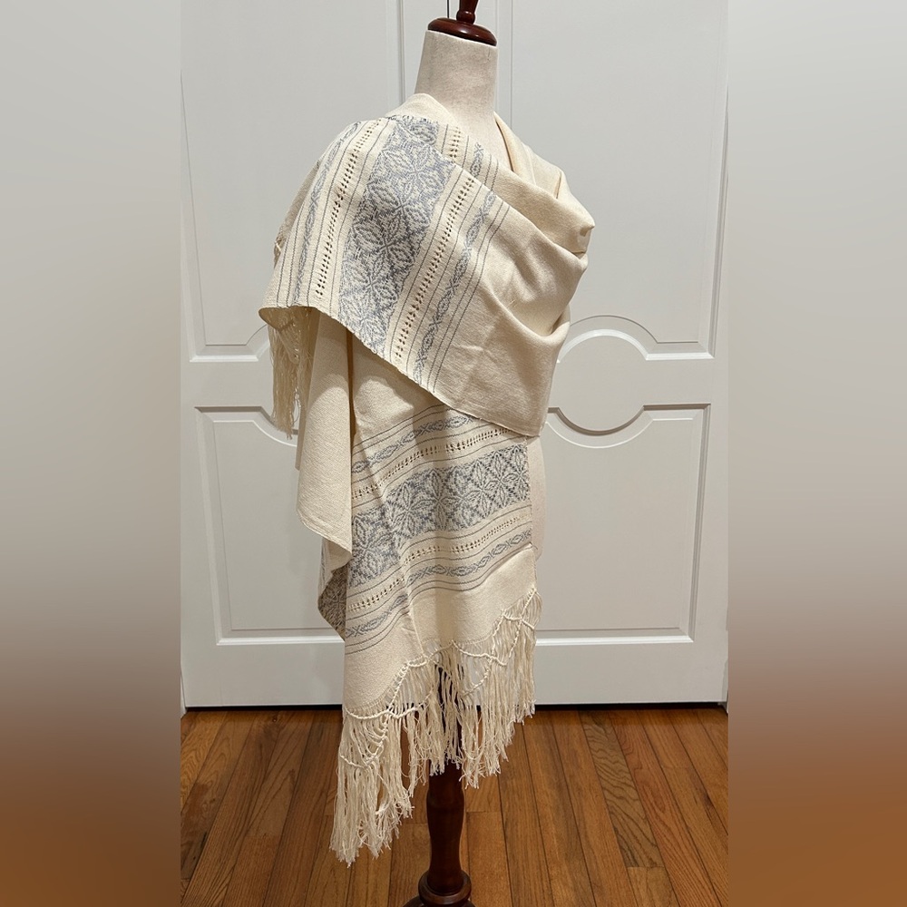 Cotton and Silk Traditional Mexican rebozo from Oaxaca. Mexican shawl, Handloom! - Picture 3 of 11